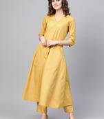 Mustard screen print crepe salwar
