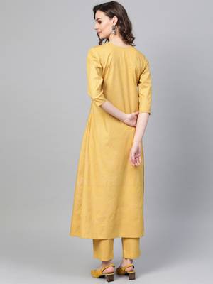Mustard screen print crepe salwar 2