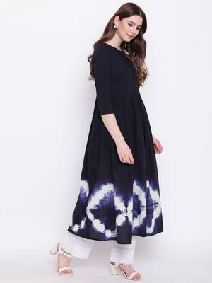 Blue printed cotton cotton-kurtis 4
