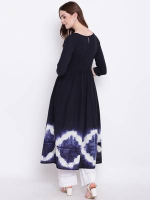 Blue printed cotton cotton-kurtis 5
