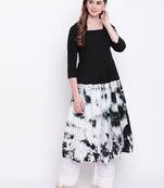 Black printed cotton cotton-kurtis