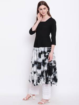 Black printed cotton cotton-kurtis 3
