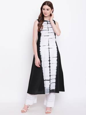 Black printed cotton cotton-kurtis 1