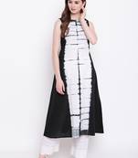 Black printed cotton cotton-kurtis