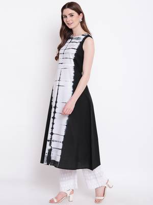 Black printed cotton cotton-kurtis 3
