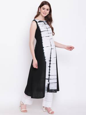Black printed cotton cotton-kurtis 4
