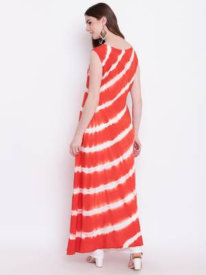 Orange printed rayon ethnic-kurtis 5