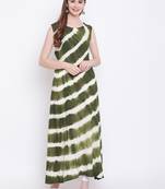 Green printed rayon ethnic-kurtis
