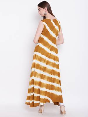 Mustard printed rayon ethnic-kurtis 5