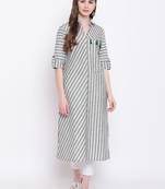 Grey printed cotton cotton-kurtis
