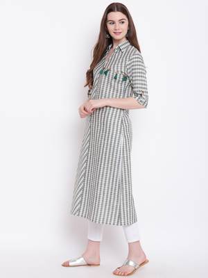 Grey printed cotton cotton-kurtis 3