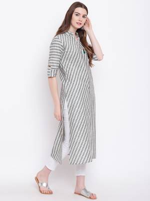 Grey printed cotton cotton-kurtis 4