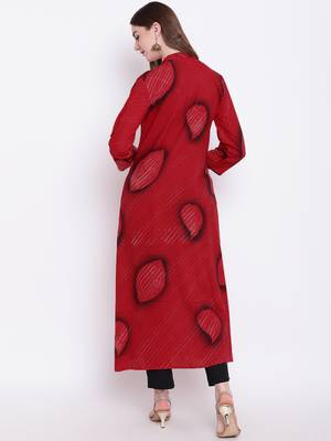 Maroon printed rayon ethnic-kurtis 5