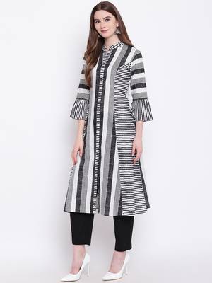 Black printed cotton cotton-kurtis 3