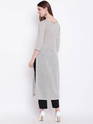 Off-white printed cotton cotton-kurtis 5