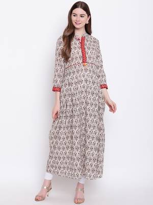 Grey embroidered cotton cotton-kurtis 1