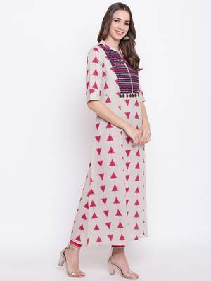 White printed cotton cotton-kurtis 4