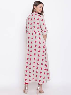 White printed cotton cotton-kurtis 5