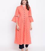 Pink hand woven cotton cotton-kurtis