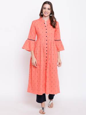 Pink hand woven cotton cotton-kurtis 2