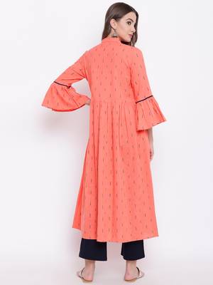 Pink hand woven cotton cotton-kurtis 5