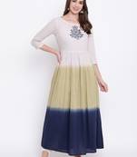 White embroidered cotton cotton-kurtis