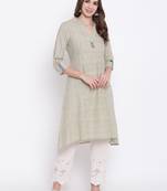 Grey printed cotton cotton-kurtis