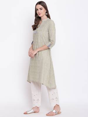 Grey printed cotton cotton-kurtis 3