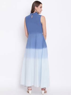 Blue printed cotton cotton-kurtis 5