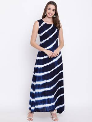 Blue printed rayon ethnic-kurtis 1