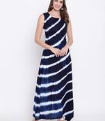 Blue printed rayon ethnic-kurtis