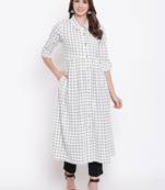 Off-white printed cotton cotton-kurtis