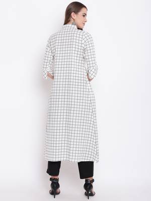 Off-white printed cotton cotton-kurtis 5
