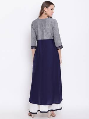 Grey printed cotton cotton-kurtis 5