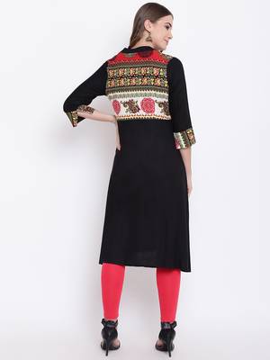 Black printed rayon ethnic-kurtis 5