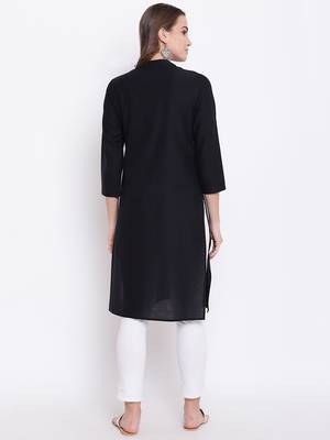 Black printed cotton cotton-kurtis 5