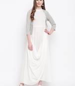 Off-white printed cotton cotton-kurtis