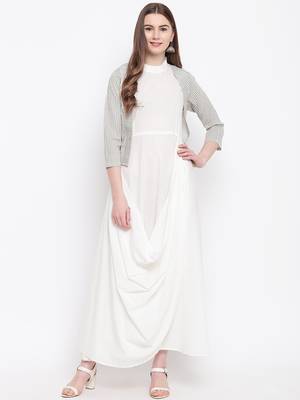 Off-white printed cotton cotton-kurtis 2