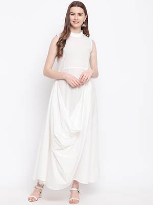 Off-white printed cotton cotton-kurtis 3