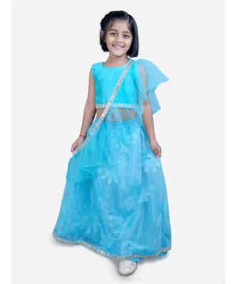 Flower Lehnga Choli With Cross Duppatta 1