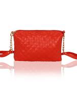 KLEIO Stylish Quilted Sling Bag for Girls / Women (Red) (EDK1038KL-RE)