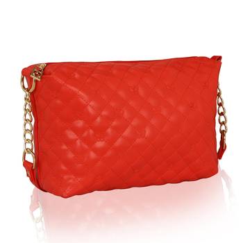 KLEIO Stylish Quilted Sling Bag for Girls / Women (Red) (EDK1038KL-RE) 2