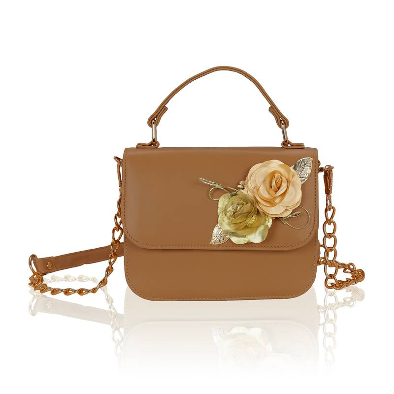 KLEIO Flower Embellished Designer Sling Hand Bag Stachel For Women / Girls