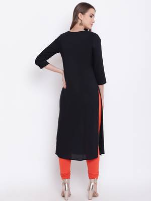 Black printed cotton cotton-kurtis 5