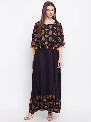 Black printed rayon ethnic-kurtis 2