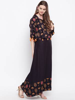 Black printed rayon ethnic-kurtis 5