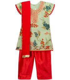 Printed Embroidred Neck Salwar Suit With Dupatta