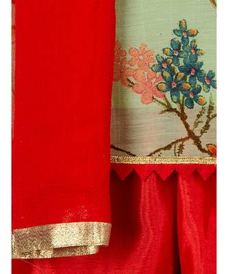 Printed Embroidred Neck Salwar Suit With Dupatta 2