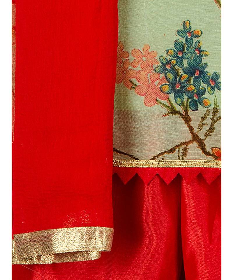 Printed Embroidred Neck Salwar Suit With Dupatta