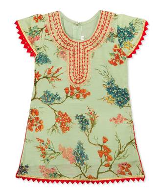 Printed Embroidred Neck Salwar Suit With Dupatta 4